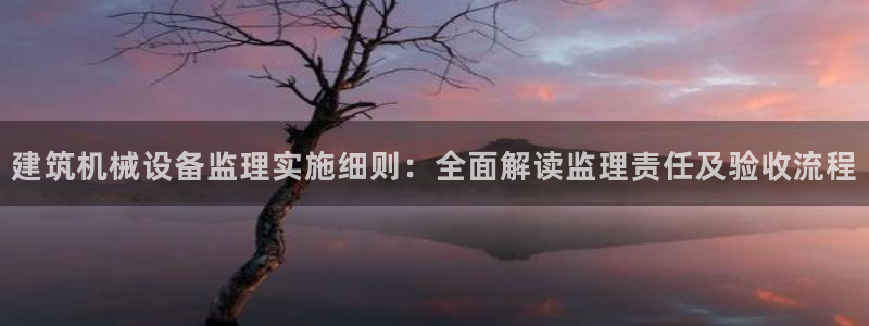 金年会电子官网：建筑机械设备监理实施细则：全面解读监理责任及验收流程