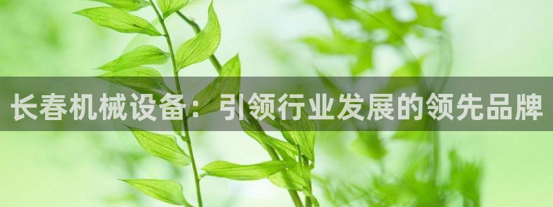 金年会体育官网登录入口：长春机械设备：引领行业发展的领先品牌