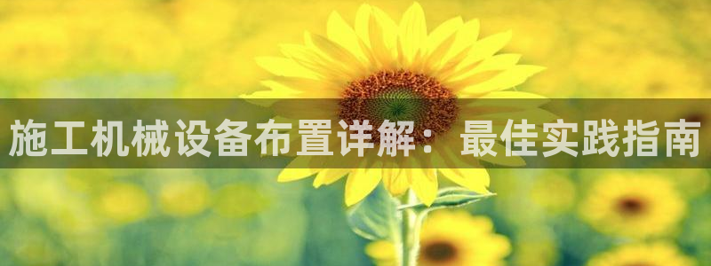 金年会体育官方入口：施工机械设备布置详解：最佳实践指南