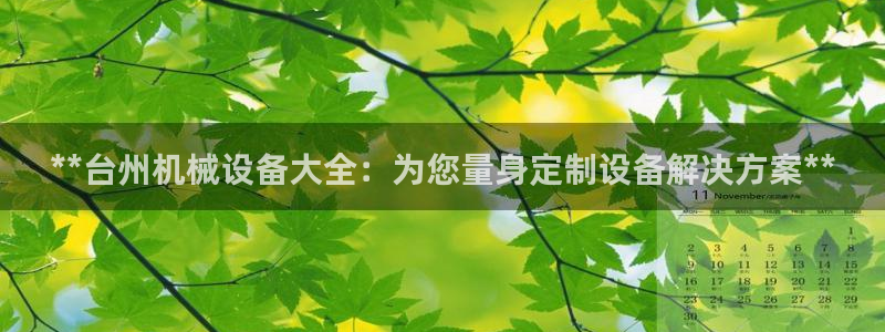 金年会app官网登录：**台州机械设备大全：为您量身定制设备解决方案**
