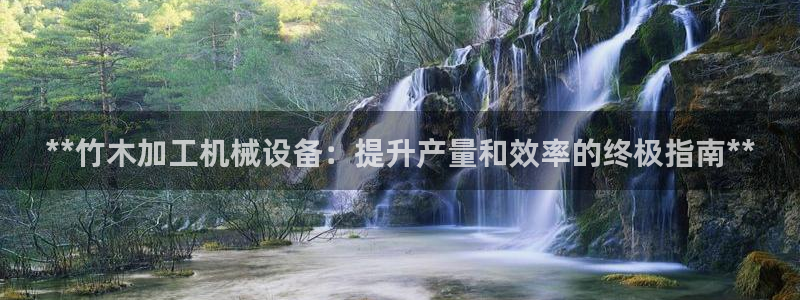 金年会VIP网页版在线登录入口：**竹木加工机械设备：提升产量和效率的终极指南**
