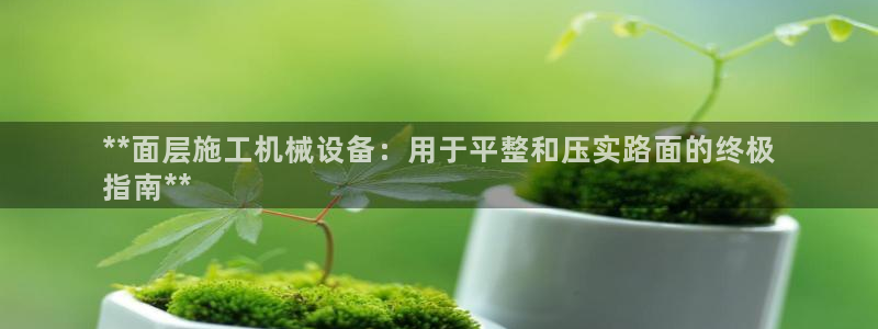 金年会诚信至上金字招牌：**面层施工机械设备：用于平整和压实路面的终极
指南**