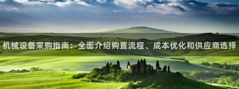 金年会官方在线登录网站：机械设备采购指南：全面介绍购置流程、成本优化和供应商选择