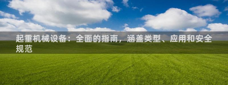 金年会体育一直输：起重机械设备：全面的指南，涵盖类型、应用和安全
规范