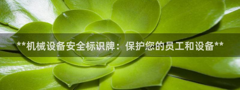 金年会金字招牌是什么意思：**机械设备安全标识牌：保护您的员工和设备**