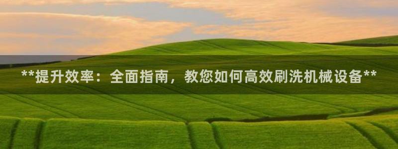 金年会平台官网：**提升效率：全面指南，教您如何高效刷洗机械设备**