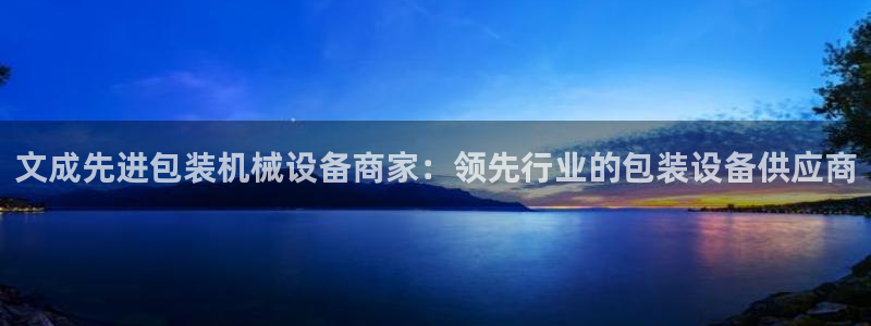 金年会金字招牌信誉至上是黑平台吗：文成先进包装机械设备商家：领先行业的包装设备供应商