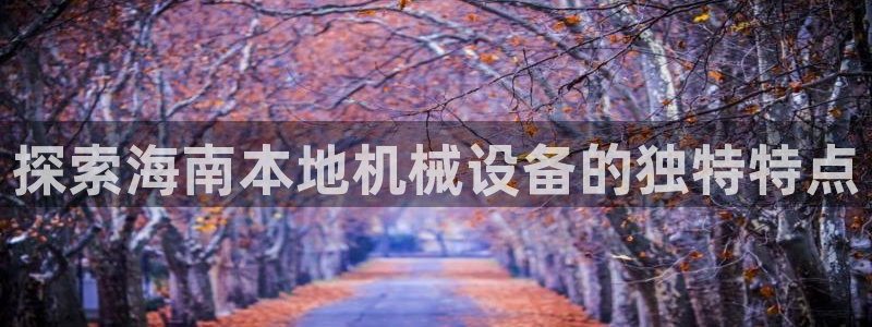 金年会app登录官网下载：探索海南本地机械设备的独特特点