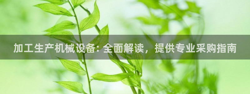 金年会体育隐藏入口：加工生产机械设备: 全面解读，提供专业采购指南